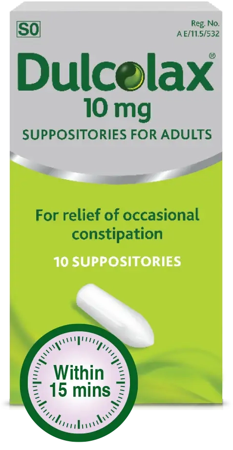 Dulcolax laxative suppositories 10mg fast relief package